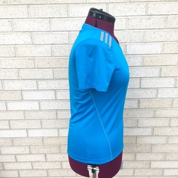 Adidas Blue Athletic Workout Top Shirt Climachill - Picture 4 of 7